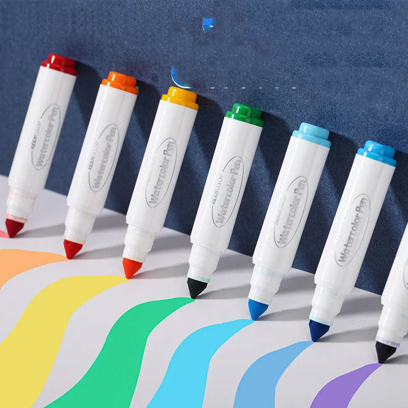 Children's washable brush pen set with plastic barrel watercolour pens in 36 or 48 colour options