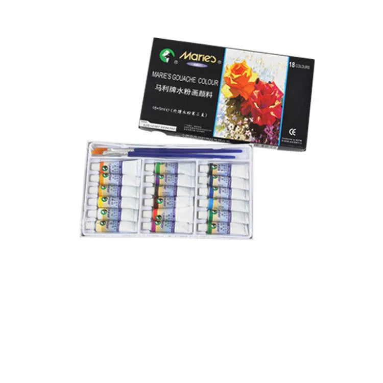 Boxed set of Marley gouache paint tubes in 12ml size, showing multiple colour options