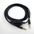 Black universal audio cable for gaming headsets with bare copper wire core