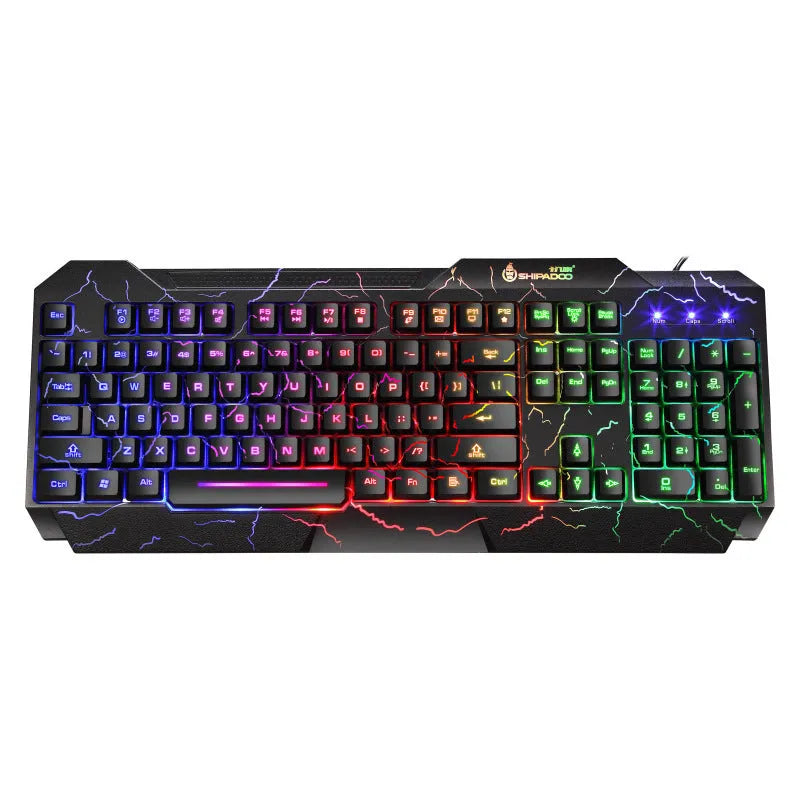 4D wired gaming keyboard and mouse set with USB, 2400dpi optical mouse, backlight, 1.5m cable, SET1 or SET2 colour