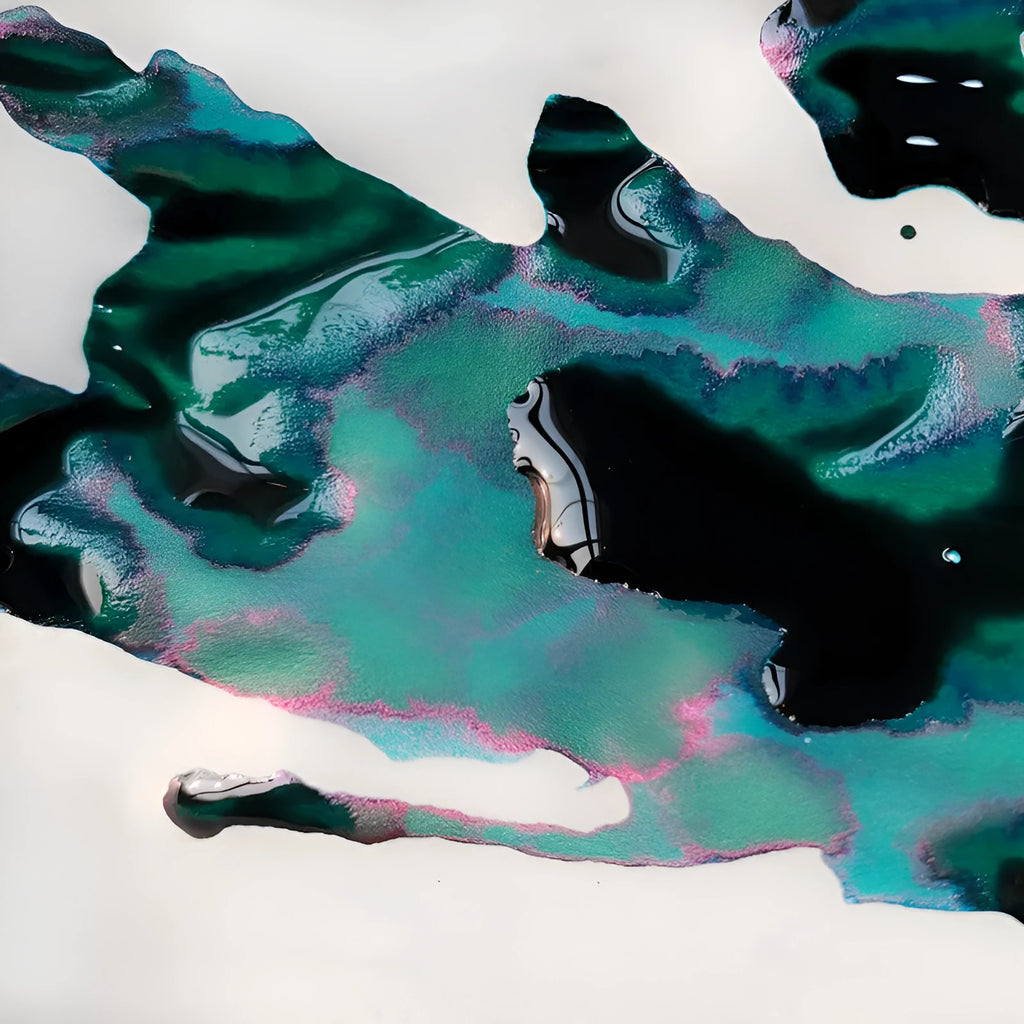 Sheen gradient fountain pen ink with metallic gold powder particles in red tide colour