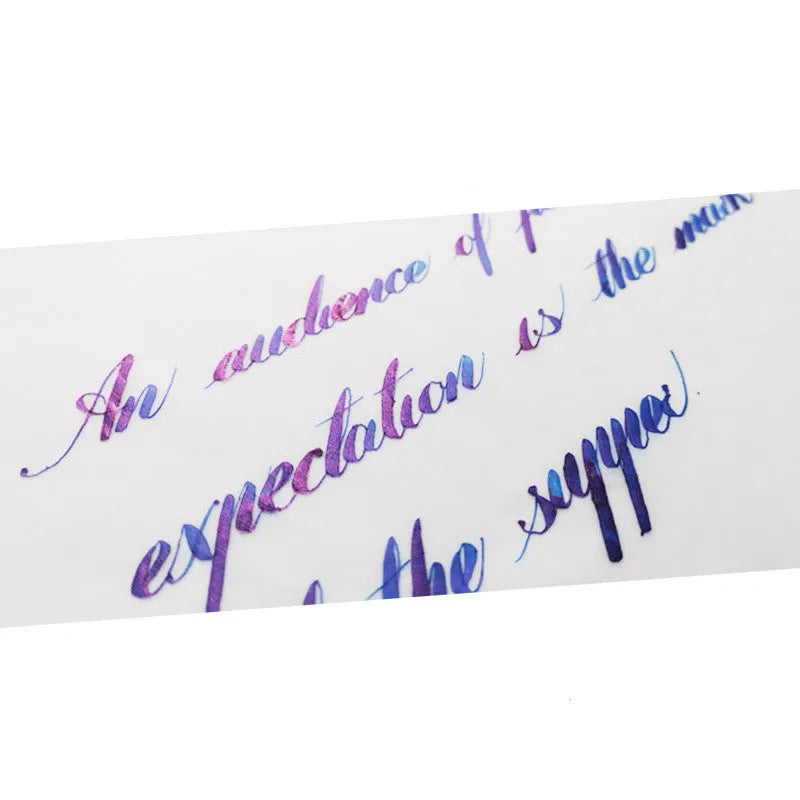 Sheen gradient fountain pen ink with metallic gold powder particles in red tide colour