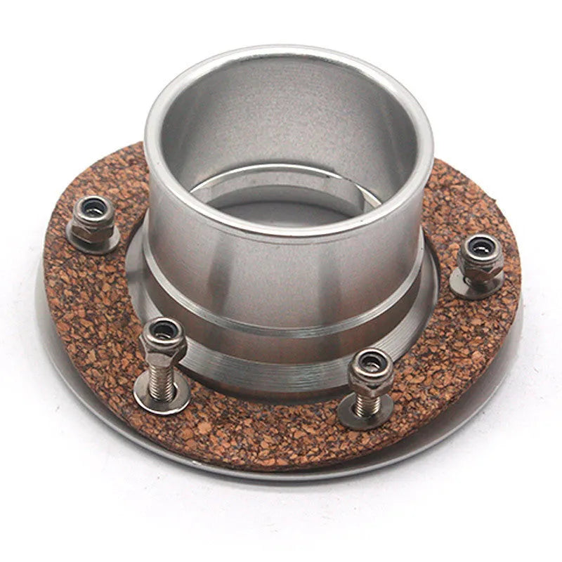 Silver aluminium alloy universal car fuel tank cap on a white background