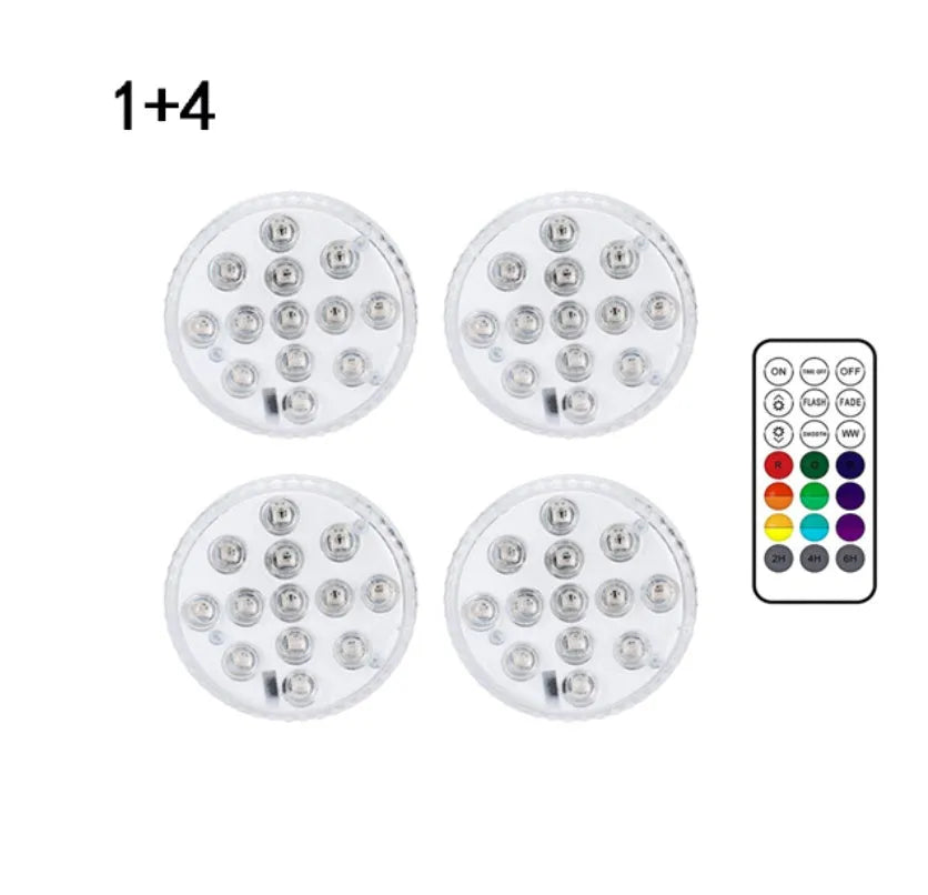 13 LED submersible underwater light with suction cup for pool fountain garden bathroom IP68 waterproof