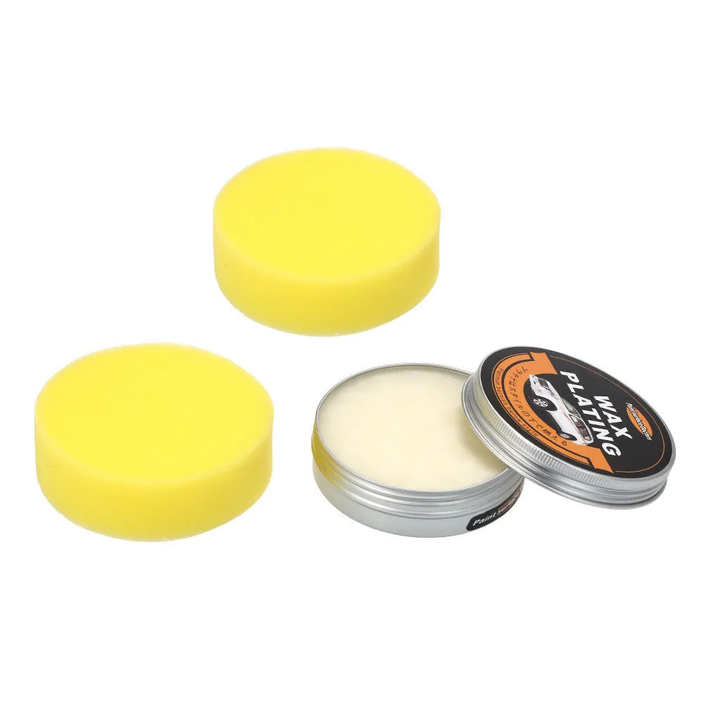 Car polishing and scratch repair kit with solid cream wax in silver colour option
