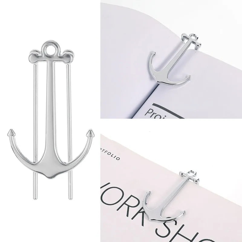 Creative metal bookmark page folder in black, gold, rose gold, and silver, 1.78 x 6.6 cm, in gift box