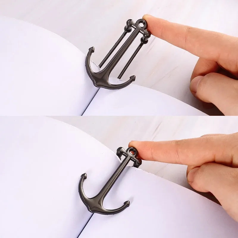 Creative metal bookmark page folder in black, gold, rose gold, and silver, 1.78 x 6.6 cm, in gift box