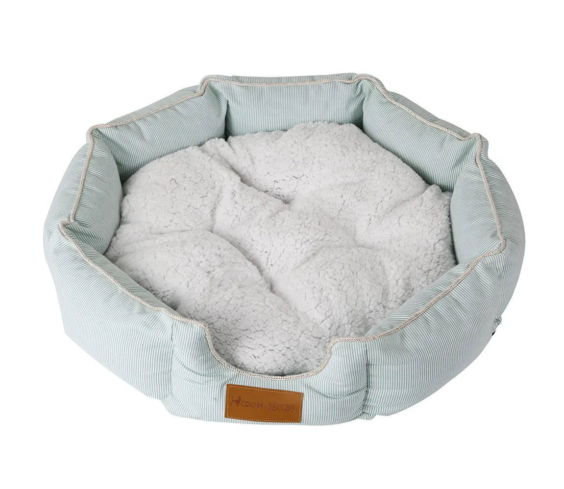 Blue winter pet cotton nest mat for cats and dogs, soft cloth bed with size options S and M