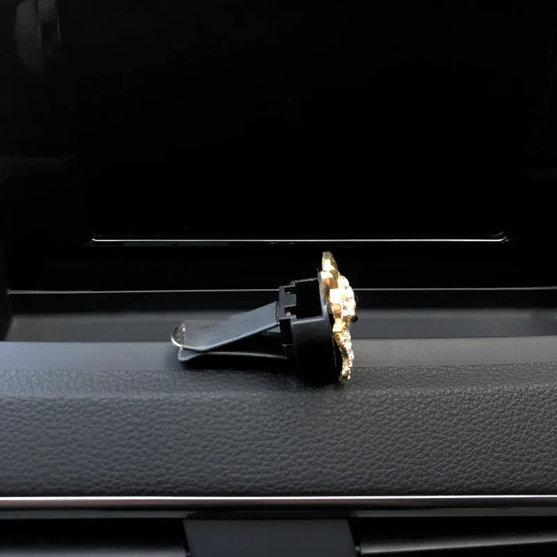 Retro cute kitten car ornament air freshener fragrant cotton metal 29mm grey gold