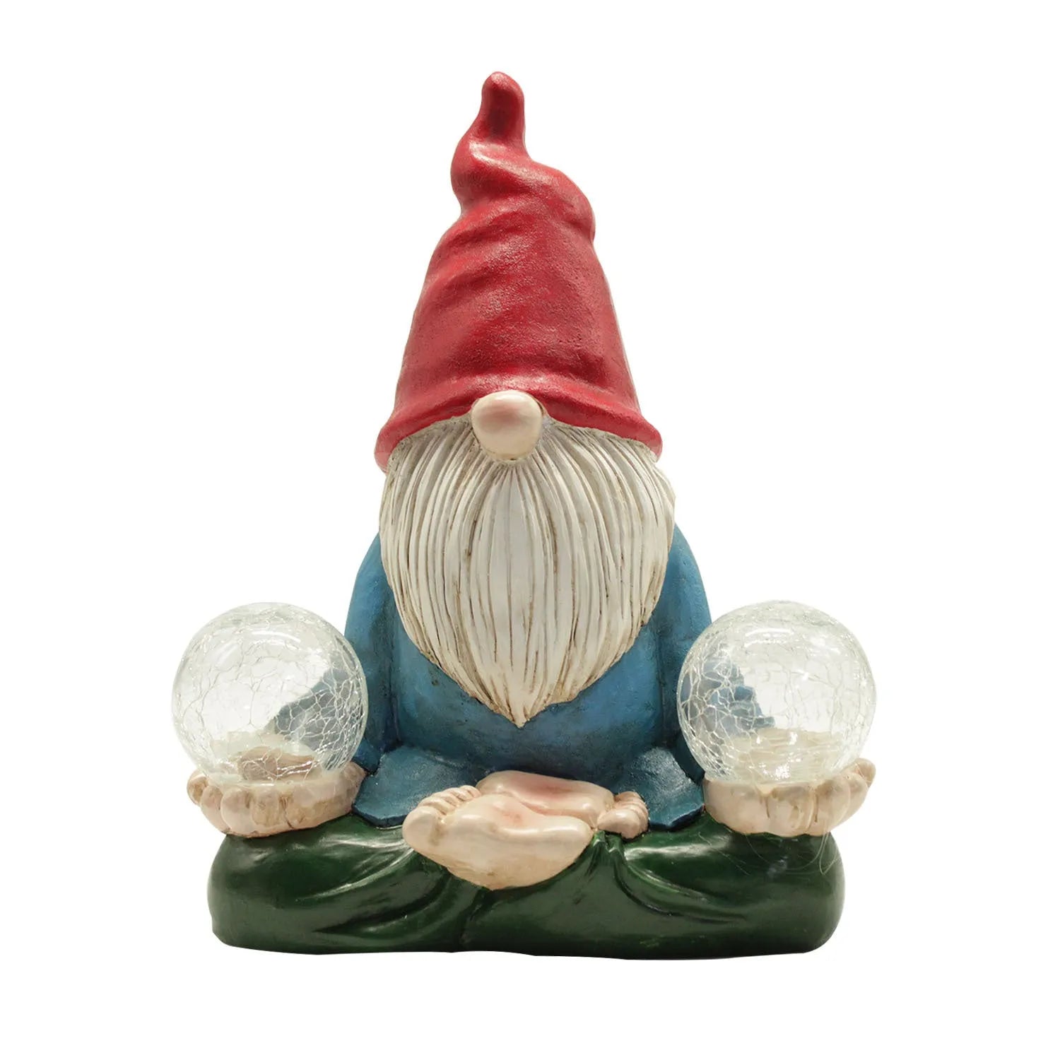 Solar LED resin garden statue of faceless old man dwarf measuring 27cm for outdoor decoration