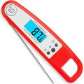 Digital food thermometer with ABS housing showing temperature reading on display, black colour, for meat and baking