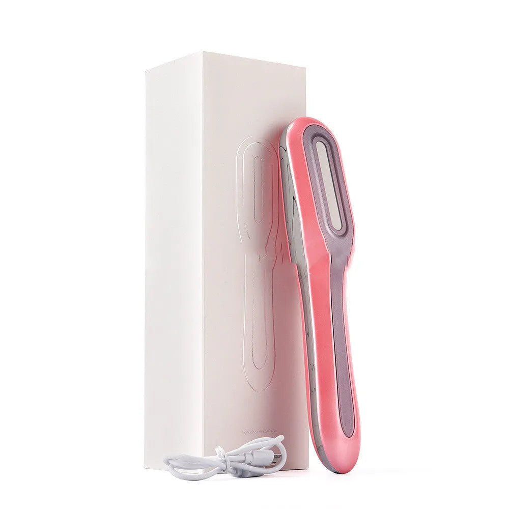 Pink plasma beauty instrument with ABS body and USB cable for home cleansing and acne rejuvenation