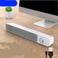 G18 black and white desktop computer speakers with wired connection and ABS PC plastic housing