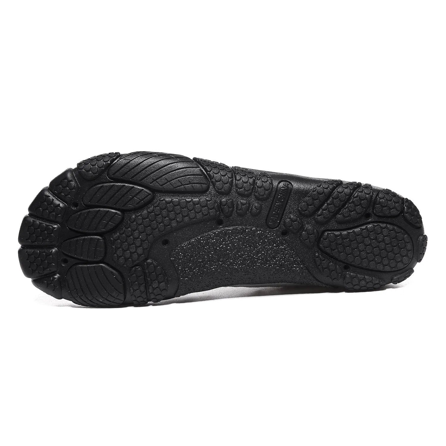 Low-top mesh and rubber river tracing shoes in black, grey, blue, or purple with elastic band