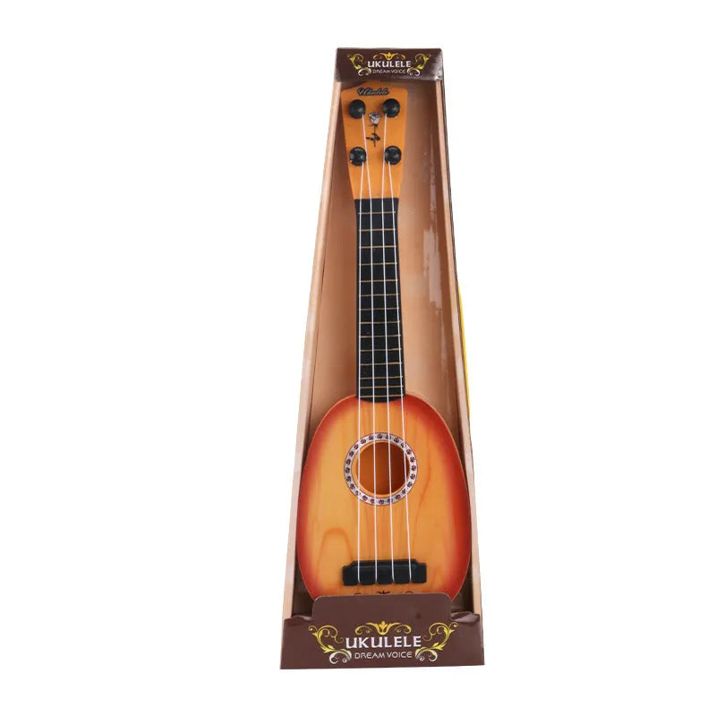 Plastic simulation ukulele toy for children with retro guitar styling