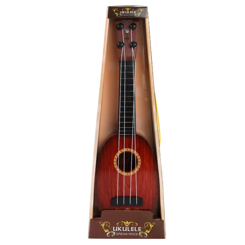Plastic simulation ukulele toy for children with retro guitar styling