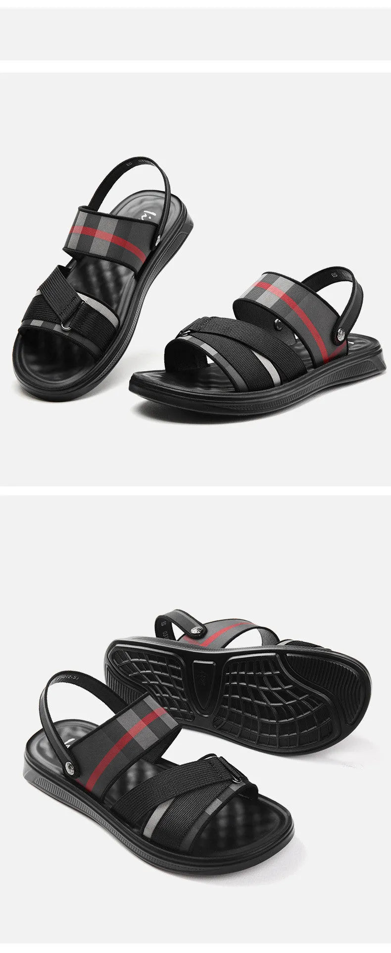 Youth leisure sports sandals with Lycra upper and polyurethane sole showing size options 38-44