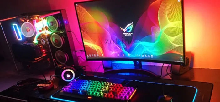 RGB LED Symphony computer monitor light bar for monitor background, 1m to 5m set, 30 or 60 lights per metre