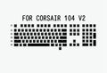 Pudding V2 white and black PBT double shot keycaps for backlit mechanical keyboards
