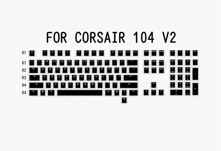 Pudding V2 white and black PBT double shot keycaps for backlit mechanical keyboards