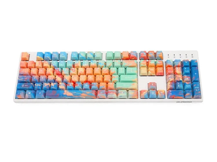 Colourful five-sided sublimation sunset keycap for wired keyboard customisation, single OEM keycap