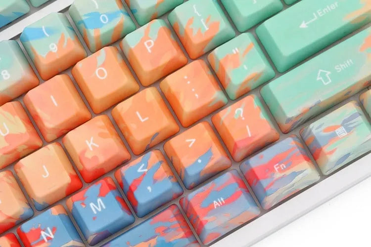 Colourful five-sided sublimation sunset keycap for wired keyboard customisation, single OEM keycap