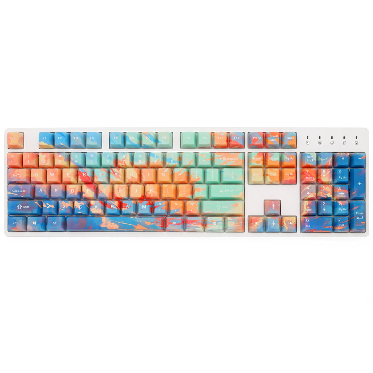 Colourful five-sided sublimation sunset keycap for wired keyboard customisation, single OEM keycap