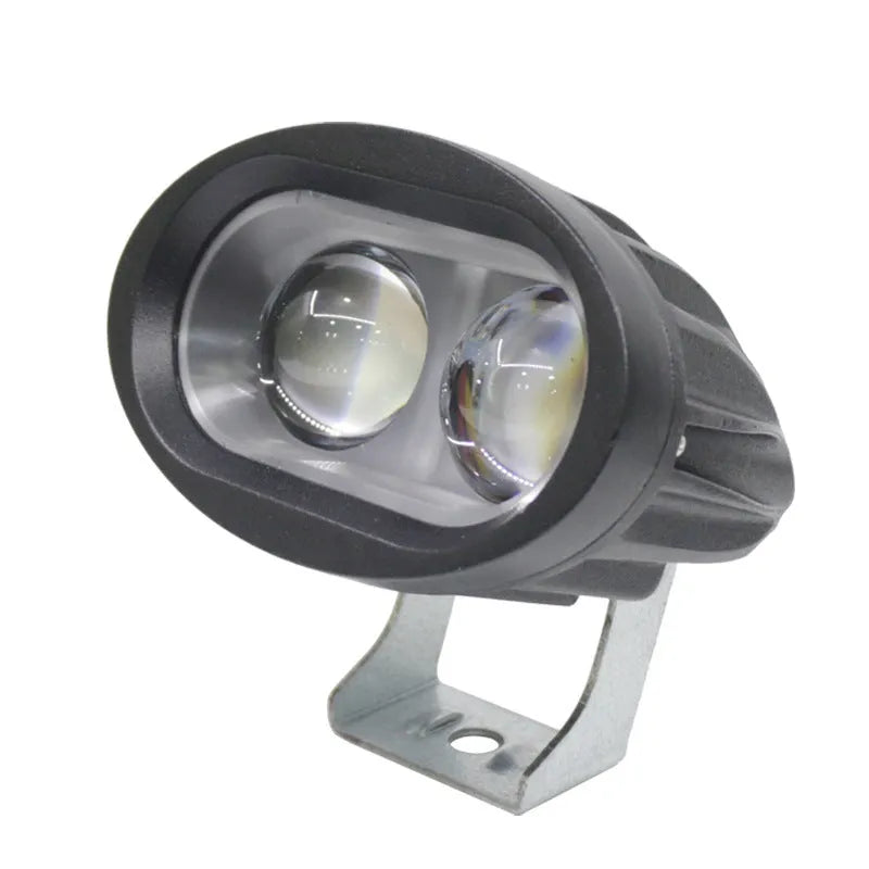 Aluminium LED spotlight, 12-80V, white or yellow light, single high beam for motorcycle or electric car