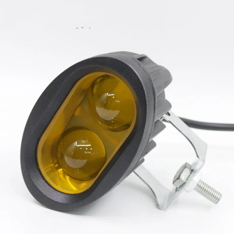 Aluminium LED spotlight, 12-80V, white or yellow light, single high beam for motorcycle or electric car