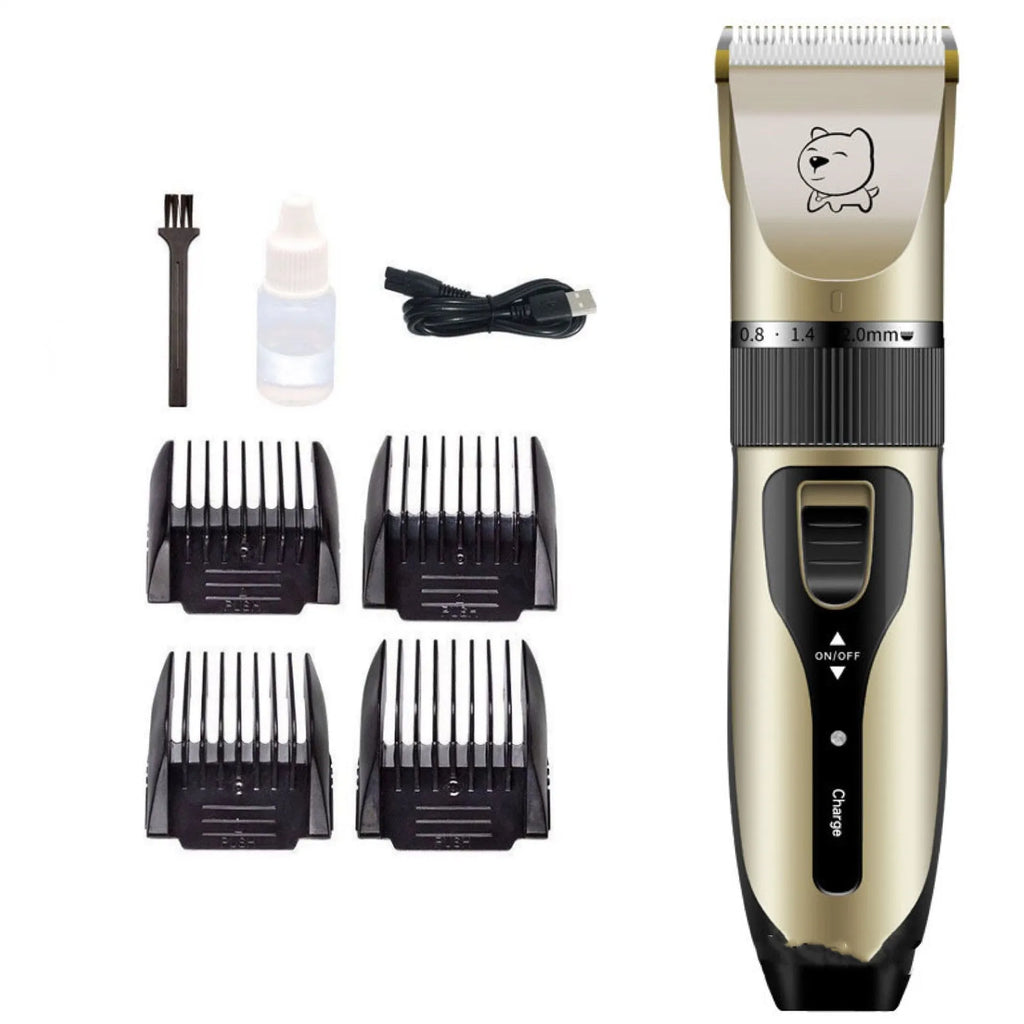 Bodaner Tx-F6-1 rechargeable pet hair clipper for dogs, model with steel shears kit