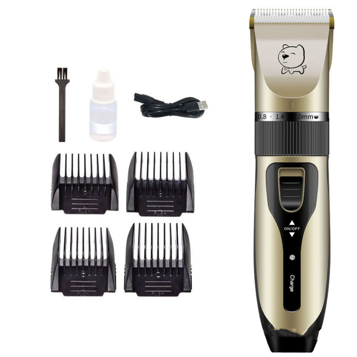 Bodaner Tx-F6-1 rechargeable pet hair clipper for dogs, model with steel shears kit