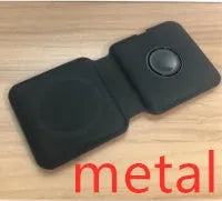 White foldable magnetic wireless charging dock in stand and flat modes