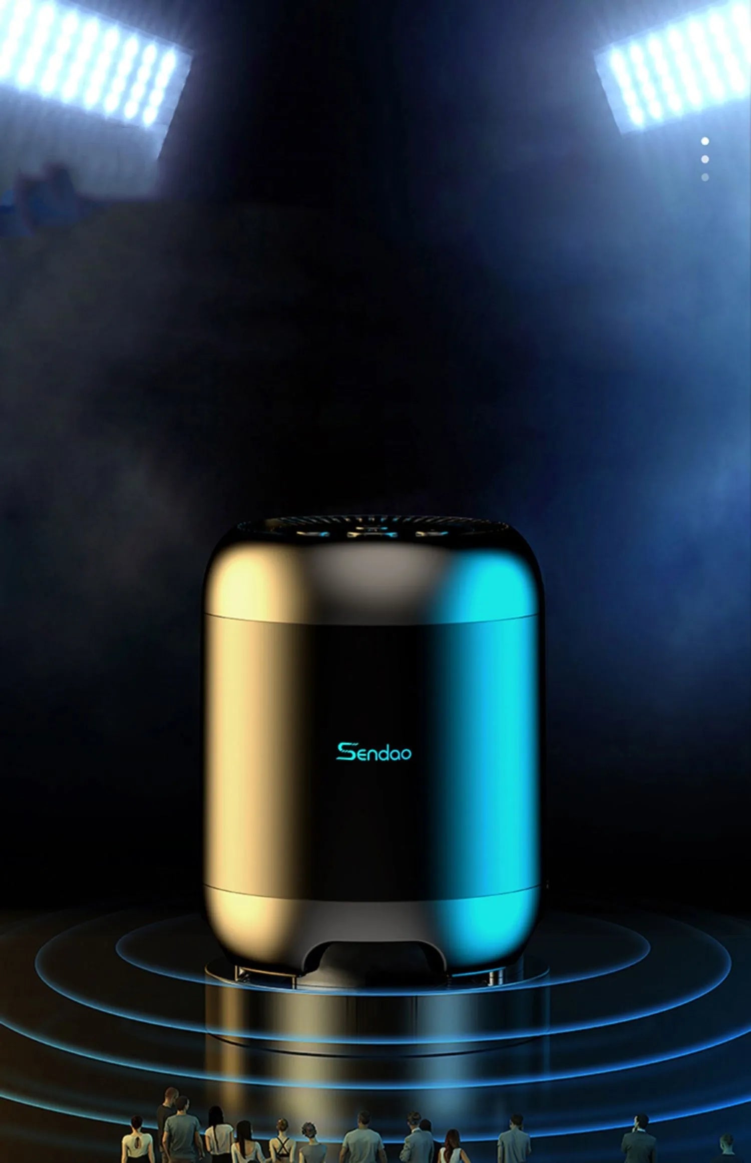 Compact black or white portable Bluetooth speaker with card reader and super subwoofer.