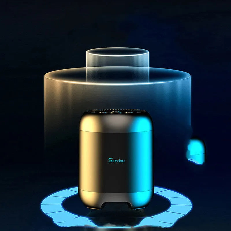 Compact black or white portable Bluetooth speaker with card reader and super subwoofer.