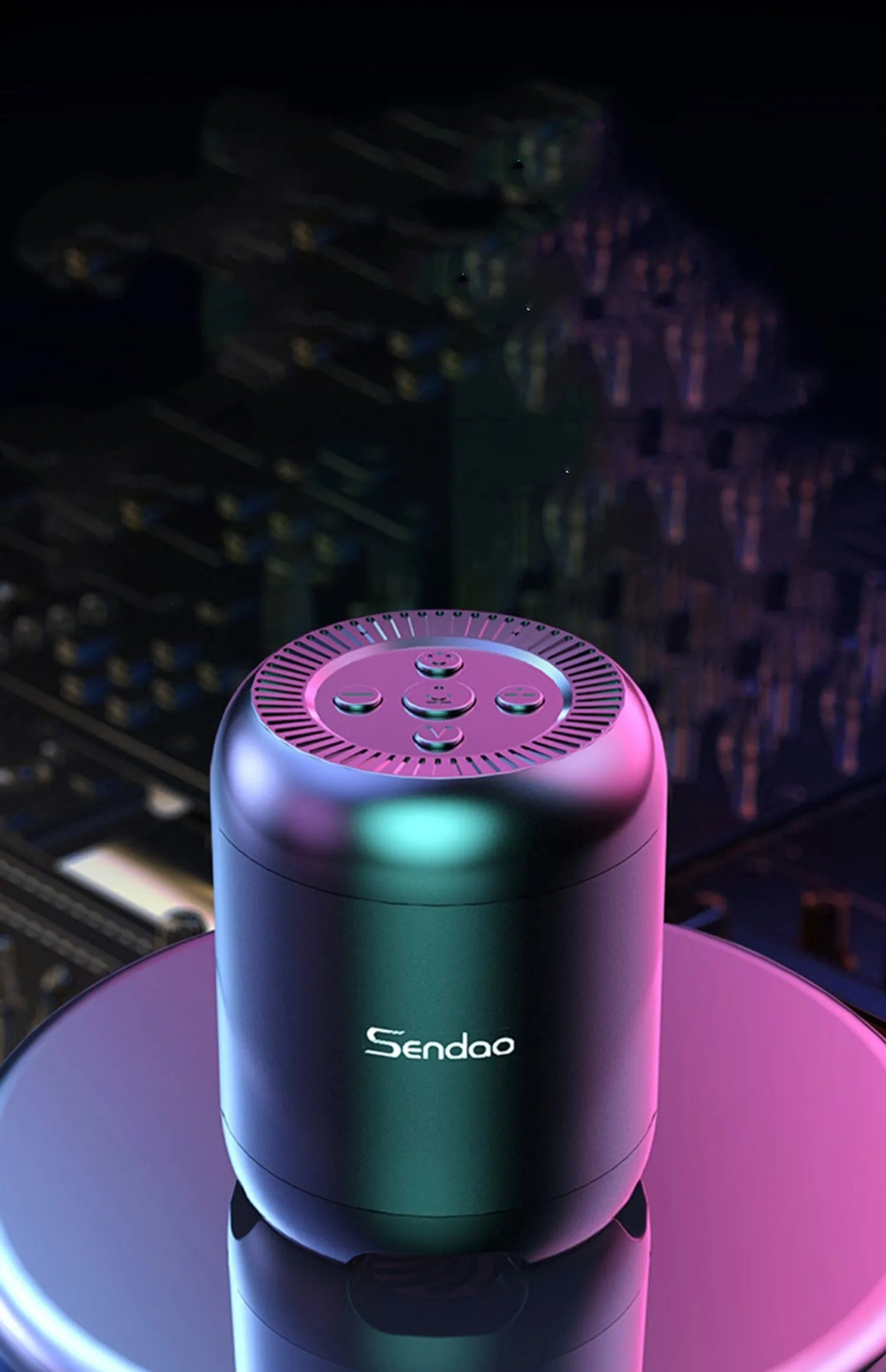Compact black or white portable Bluetooth speaker with card reader and super subwoofer.