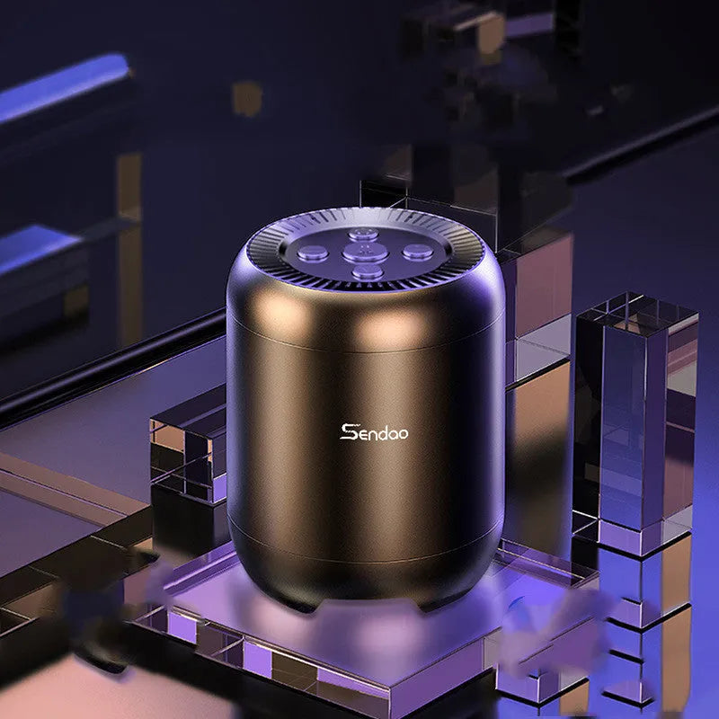 Compact black or white portable Bluetooth speaker with card reader and super subwoofer.