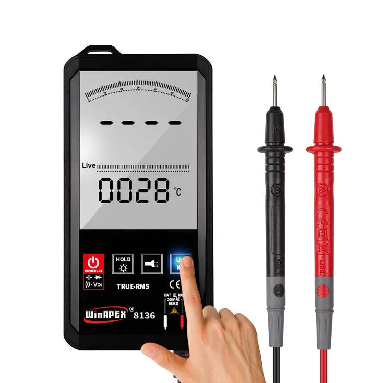 Hanyan 8136 handheld digital multimeter with large touch screen and dual display