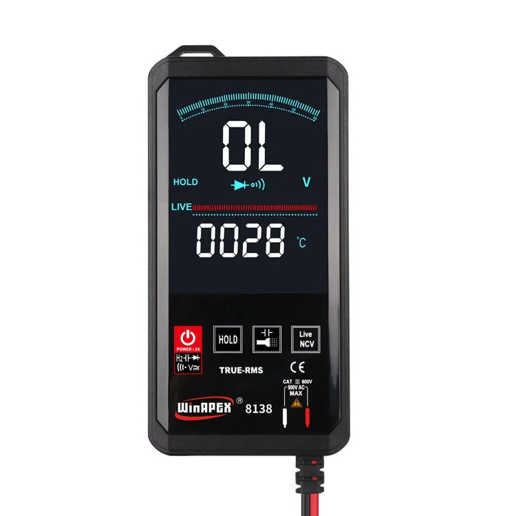 Hanyan 8136 handheld digital multimeter with large touch screen and dual display