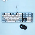 PlayStation theme mechanical keyboard keycaps in blue white and grey white with supplementary colour keys