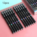Boxed 0.5mm erasable gel pen set with plastic barrel, cartoon cap and 12 pens in crystal blue or black
