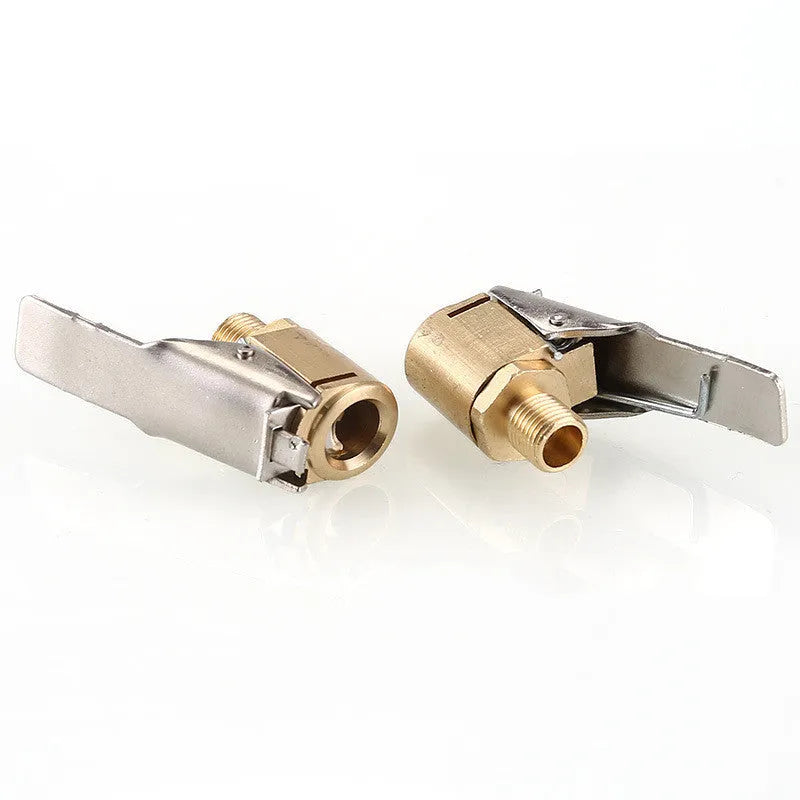 Gold air pump conversion quick clip with external thread for tyre inflation