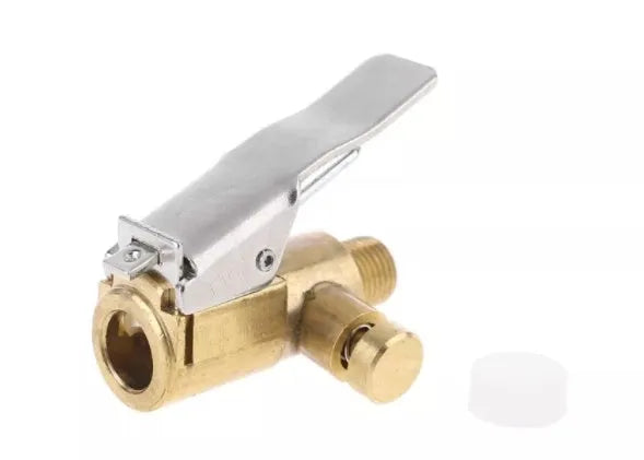 Gold air pump conversion quick clip with external thread for tyre inflation