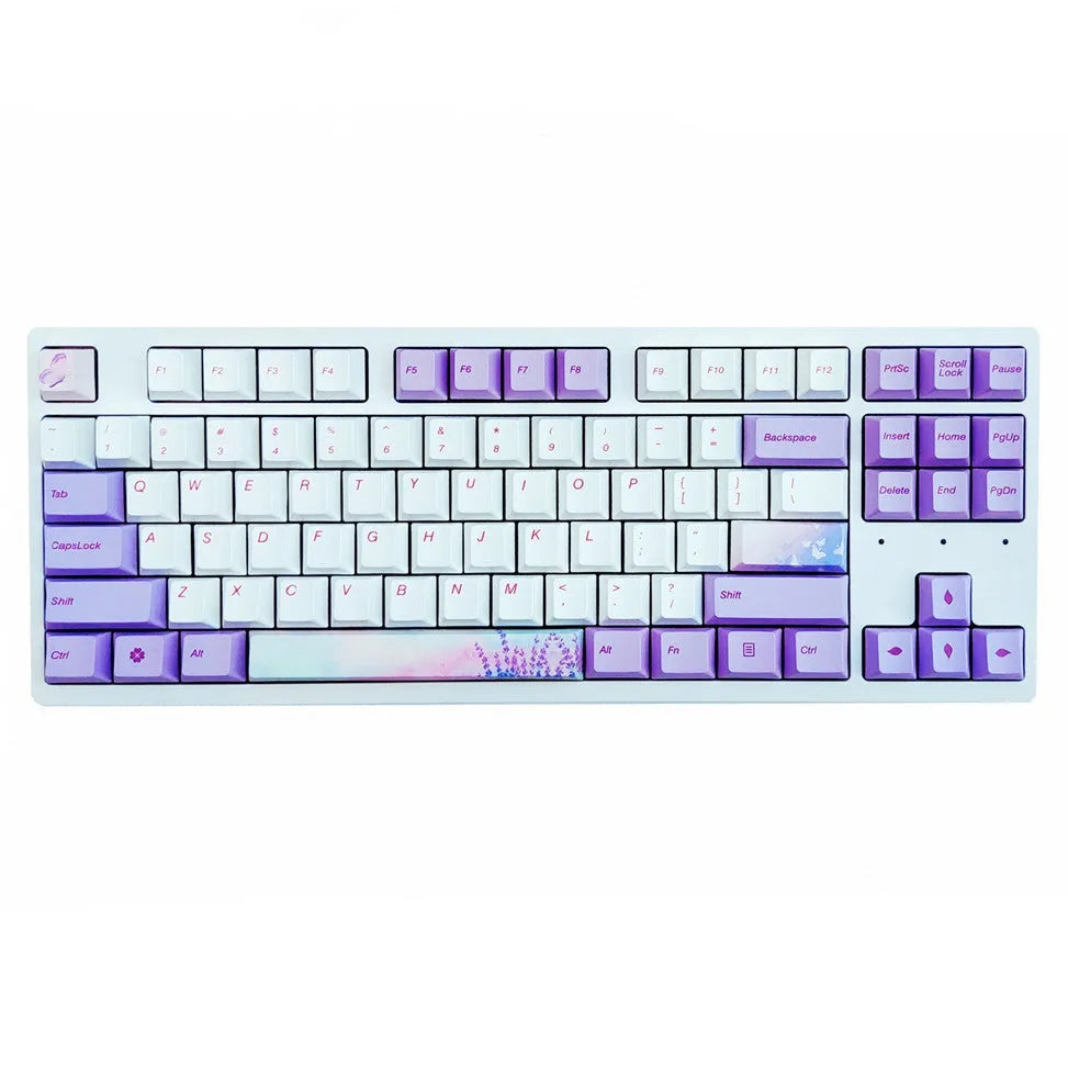 Lavender purple PBT keycap set for mechanical keyboards with AKKO RK IKBC108 compatibility