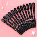 12 constellation gel pens with 0.5mm needle tube tips in five different themed designs