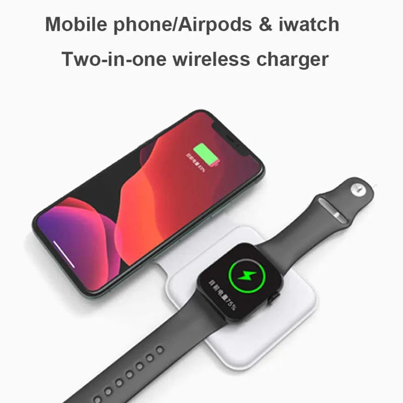 White foldable magnetic wireless charging dock in stand and flat modes