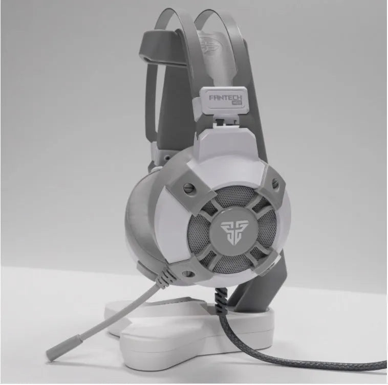 Black FANTECH HG11 gaming headset with RGB lights and a USB cable