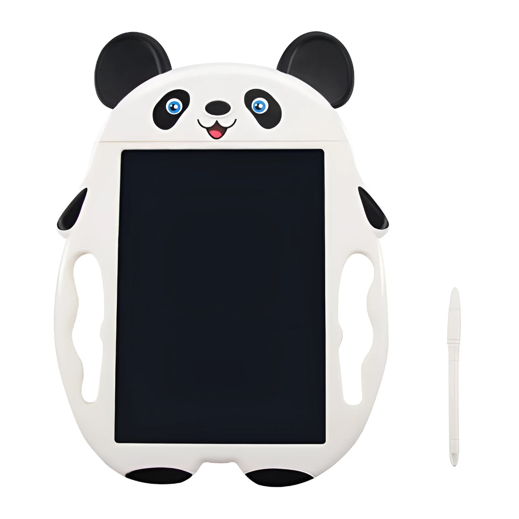 Panda-themed LCD electronic drawing board with clear button on nose for instant screen erasure