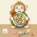 Colourful children's sticky ball dart board with cartoon design and soft velvet balls