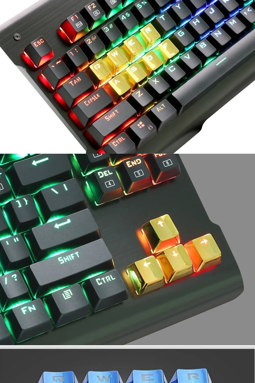 Redragon 12 key PBT double shot injection metallic electroplated red keycaps for mechanical keyboard switches