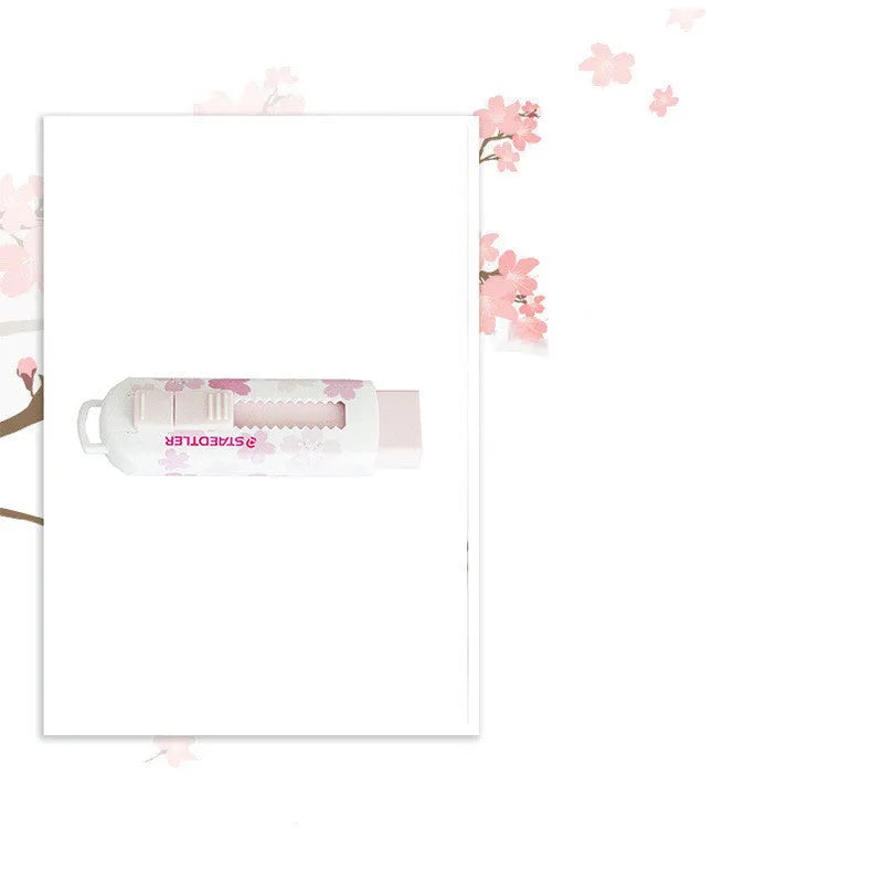 Pink square push-pull rubber wipe for whiteboards with replaceable core, 86mm long
